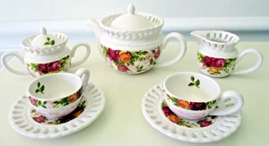 Royal Albert Old Country Roses Le Petit Children's Tea Set 9 Pc.~EX COND. - Picture 1 of 9