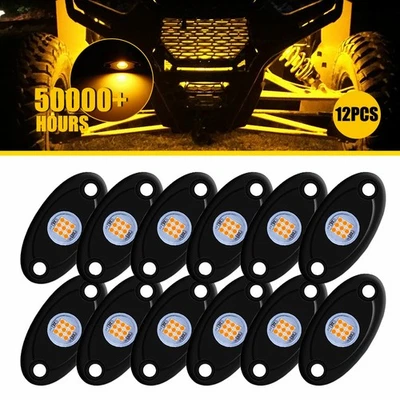12X Ámbar LED Undercar Sistema Underglow Bajo Cuerpo Kit de Luz de Neón Lámpara EXV Foto 1 de 4