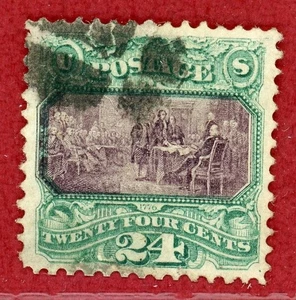 US 1869, #120, 24c Green & Violet, Used, SCV $650.00 (Well Centered) - Picture 1 of 2