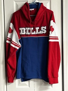 VTG Mitchell & Ness Buffalo Bills Throwback Logos Hoodie Mens Size 2XL See Pics - Picture 1 of 17