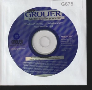 1999 Grolier Multimeadia Encyclopedia PC Video Game No Case Disc Only - Afbeelding 1 van 1