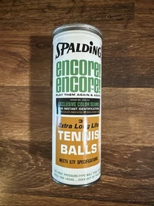 VINTAGE-SPALDING ENCORE ENCORE TENNIS BALLS-3 IN A CAN- - Picture 1 of 8
