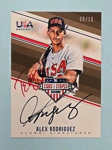 2018 Panini Stars & Stripes Alex Rodriguez Auto Inscribed "Team USA " Card /10 - Picture 1 of 2