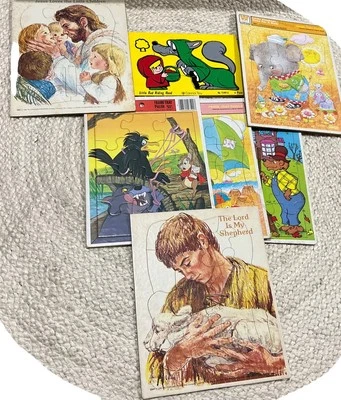 Puzzle Puzzles Lot Of 7 Whitman Frame Tray - Connor Toy - Vintage - Nihm - Image 1 of 4