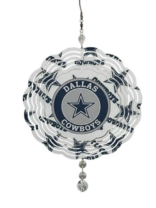 Dallas Cowboys Metal Wind Spinner With Crystal Tail Blue And White New - Picture 1 of 3