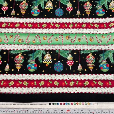 Mary Engelbreit Christmas Stripe Quilting Treasures Cotton by the HALF YARD - Image 1 of 2