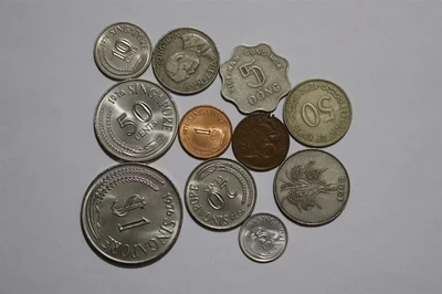 🧭 🇸🇬 SINGAPOUR + VIETNAM + CORÉE DU SUD OLD COINS B53 #710 YL11 - Photo 1/2