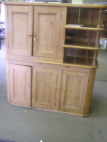 Pine Cabinet with Open Shelves Cover