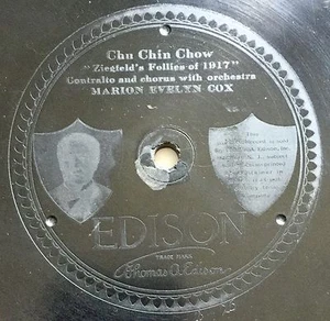 ANTIGUO REGISTRO FONÓGRAFO EDISON "CHU CHIN CHOW ZIEGFELDS LOCURAS DE 1917 #50445 - Imagen 1 de 4
