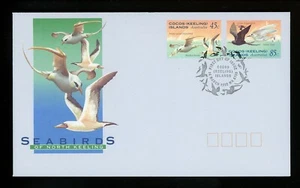 Postal History Cocos Islands FDC #300-301 Sea Birds wildlife animals 1995 - Picture 1 of 2