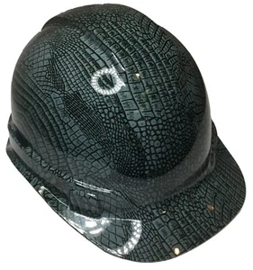 Hydro Dipped Hard Hat Ridgeline Cap Style Custom Slate Gray Gator Skin - Picture 1 of 4