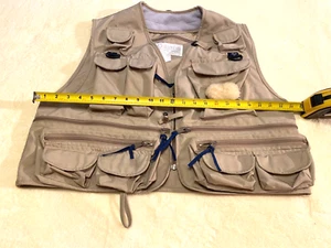 Vintage Columbia Sportswear Vest Fly Fishing Hiking Mens XL Beige Packable - Picture 1 of 13