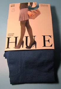 NWT HUE - Opaque Tights Size 2 Fits  120-170 lbs Blue - Made in the USA - Bild 1 von 5