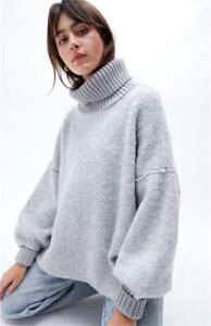 $148 - Free People Milo Oversized Tunic Sweater in Heather Grey Size S