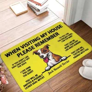 Custom Peeking Dog Jack Russell Terrier DoormatEntrance Kitchen Door Mats - Picture 1 of 35