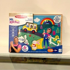Autobús escolar Melissa & Doug Ms. Rachel clavija de madera canción rompecabezas edades 2-6 arco iris nuevo - Imagen 1 de 6