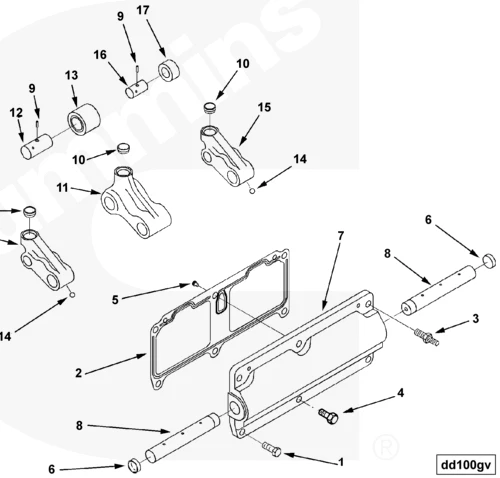CARCASA DE SEGUIMIENTO DE LEVA CUMMINS N14 USADA COMPLETA CON RODILLOS 3055280 3070499 Foto 1 de 1