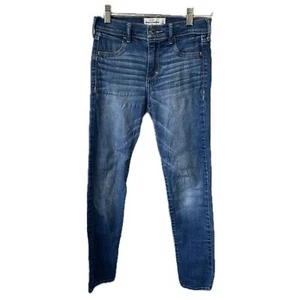 Abercrombie Kids Girls Factory Faded Dark Wash High Rise Skinny Jeans 14 - Picture 1 of 8