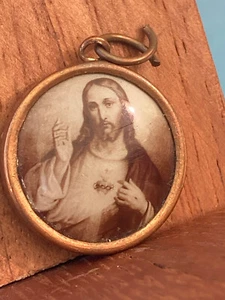 Ancien Pendentif Coeur du Christ - Imagen 1 de 2