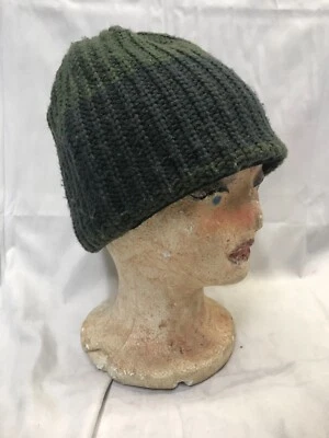 Mens cap knitted Beenie Dark Blue & Dark Green Size One Sized - Image 1 of 4
