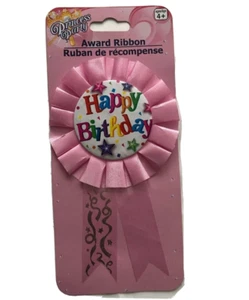 Birthday Party Badge and Party Accessory Decoration Award Ribbon Girls Pink - Picture 1 of 1