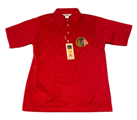 Vintage Chicago Blackhawks Red mesh Short Sleeve Monsanto / Printwear Usa Sz Med Cover