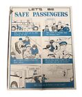 Vintage “Let’s Be Safe Passengers” Bus Safety Poster 50s-60s (BEAUTIFUL COLOR)