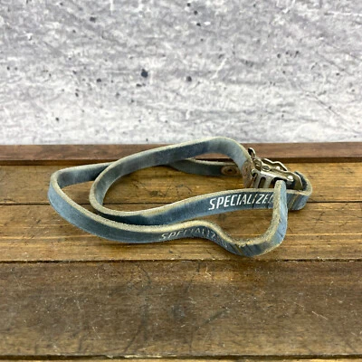 Vintage Specialized Leather Straps Blue Toe Clip Parts Stumpjumper Eroica 80s A4 - Image 1 of 4