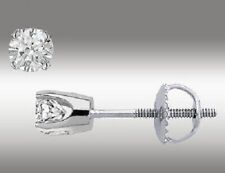 .50 Ct Stud Earrings 14k White Gold Round Cut With Screwback Holiday Gift