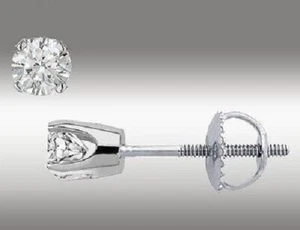 .22 Ct Stud Earrings Round Moissanite GRA 14K White Gold Screw Back pierced Deal - Picture 1 of 12