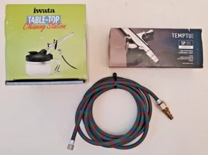 Temptu PRO SP-35 Gravity Luftbürste, Iwata Reinigungsstation & 10 Fuß Schlauch Produktbündel - Bild 1 von 18