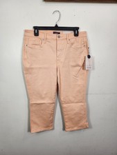 NYDJ Chloe Capri Jeans Women's Size 10P MMelon Side Slits Lift Tuck Technology 