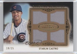 2011 Topps Marquee Gametime Mementos Quad Relics Gold /25 Starlin Castro #GMQR-8