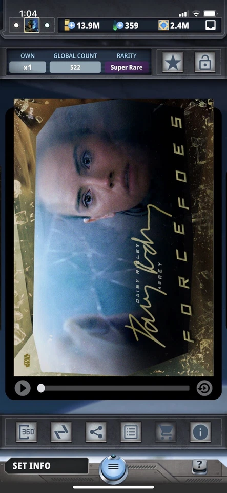 Topps Star Wars Digital Card Trader Force Foes 2021 Rey Signature Insert - Image 1 of 1