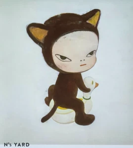 Yoshitomo Nara Inoffensif Kitty Affiche N's Yard Chat Sur Canard Japon Pop Art - Photo 1 sur 4