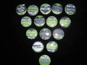 15 bottoni posteriori piatti Seattle Seahawks o spilla distintivo cabochon impreziosiscono magneti - Foto 1 di 5