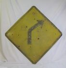Vintage Jeweled Reflector Right Curve Arrow Sign
