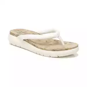 Naturalizer Women's Lovelle Wedge Flip Flops in White size 7.5 NIB New $79+ - Picture 1 of 6