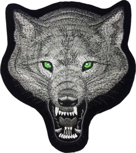 MEDIUM SIZE Wolf Head Roaring Fox Face Animal Wild Embroidered Sew Iron on Patch - Picture 1 of 1