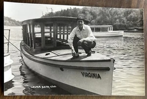 Postales con fotos reales vintage RPPC barco fluvial capitana Virginia Lower Dells - Imagen 1 de 3
