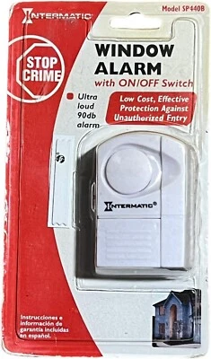 Intermatic Wireless Window/Door Alarm White Ultra Loud 90db with ON/OFF Switch - Image 1 of 2