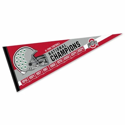Ohio State Buckeyes 9 Time National Champions Pennant Flag Banner - Image 1 of 4
