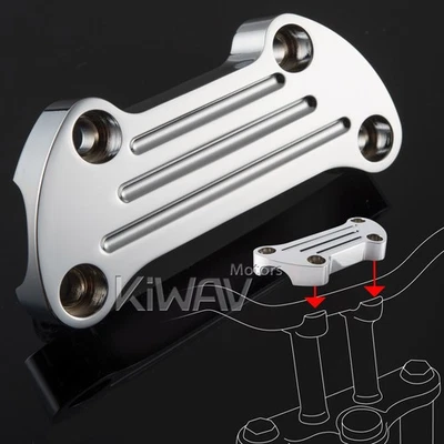Manillar de aluminio KiWAV abrazadera superior cromada se adapta a bicicleta Harley barra de 25 mm de diámetro Foto 1 de 3
