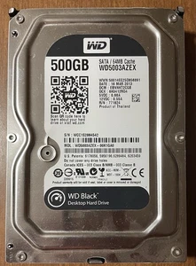 Western Digital WD Black 500GB 7200 RPM 64MB 3.5” Hard Disk Drive HDD - Picture 1 of 3