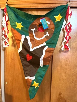 Banderín de fiesta Windsport Gingerbread Man 1996 vintage 34" W x 54" L bandera de lujo Foto 1 de 4