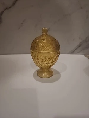 Vintage Avon Yellow/Gold Lotion Dish Excellent W/original Box - Image 1 of 3