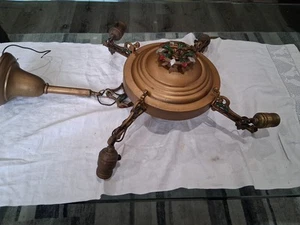 Plafoniera vintage in ottone - Foto 1 di 13