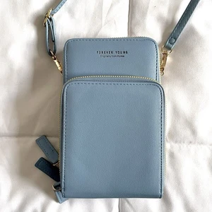 Forever Young Small Crossbody Shoulder Bag Women Leather Purse Handbag New Blue - Foto 1 di 12