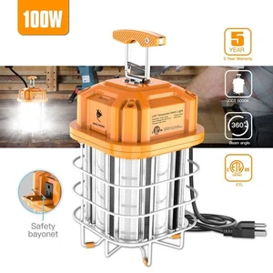 100W LED Temporary Work Light Linkable Construction Jobsite Hanging Lamp 14500LM - Picture 1 of 9