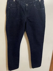 Kut From The Kloth Mia Corduroy Toothpick Skinny In Black Houndstooth Sz 12  NWT - Picture 1 of 6